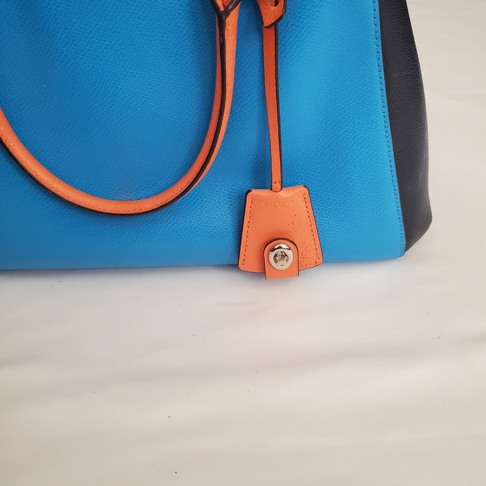 Coach Colorblock Leather Satchel/Top Handle with Crossbody Strap Bag - Picture 7 of 11
